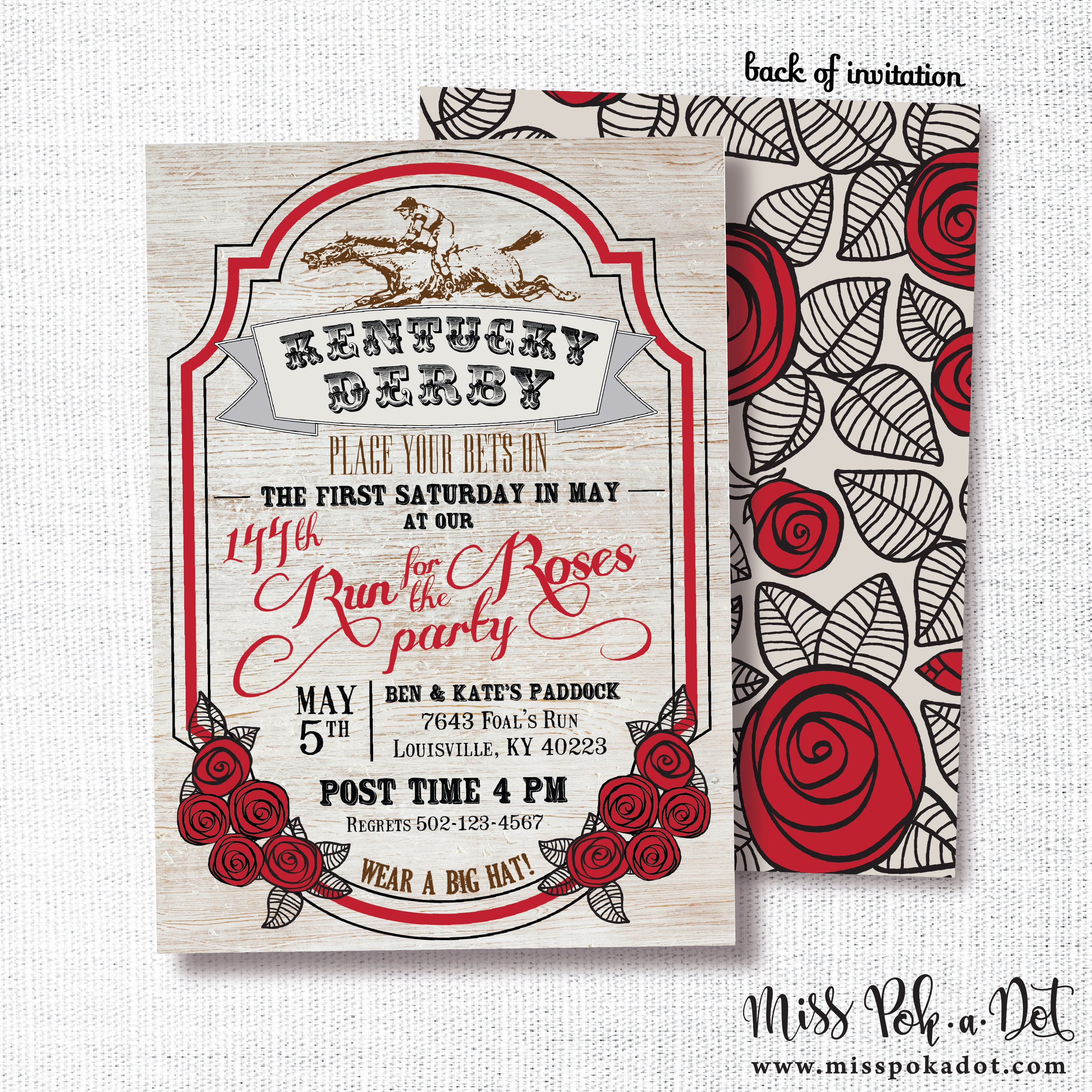 Kentucky Derby Party Invitation Printable Horse Race Invite | Etsy