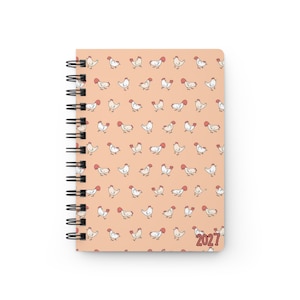 Chicken Pattern Spiral Bound Journal | 2027 Dated Notebook