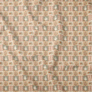 Cute Ghost Patchwork Seamless Pattern Fall Digital Paper Autumn Quilt Fabric Design JPG