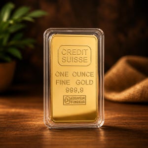 Gold Plated Bullion Bar 1 OZ Simulation Gold Ingot Steel Core Decorative Bar Gold Plated Collectible