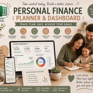Persönliches Finanz-Dashboard (Excel + Python) | Budget-Tracker | Nettovermögen | Rechnungen & Ziele | Digitaler Download