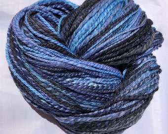 Handspun Worsted Weight Yarn - Blueberry Spritz - 290 yards