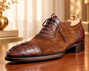 Chaussures habillées et formelles pour hommes, en cuir, à lacets, faites à la main
