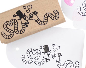 Worms in love stamp