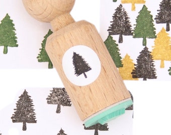 Pine tree mini Stamp with mint rubber