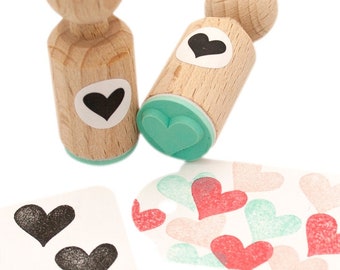 Heart Mini Stamp, A-symetric heart stamp, heart ink stamp, heart rubber stamp, heart mini ink stamp, a-symetrical ink stamp