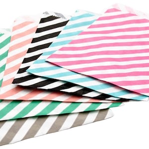 12 sacchetti di carta a righe (disponibili in 7 colori)