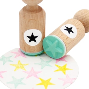 Mini Stempel Ster Ontwerp – Inclusief Keuze uit Kleine Witte Labels – Perfect voor Kaarten, Scrapbooking, Journals en Creatieve Projecten