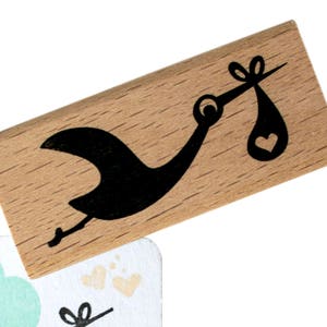 Ooievaar stempel, ooievaar rubber stempel, ooievaar inkt stempel, nieuwe baby stempel, baby geboren stempel, baby shower stempel