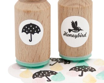 Mini Umbrella Wooden Stamp