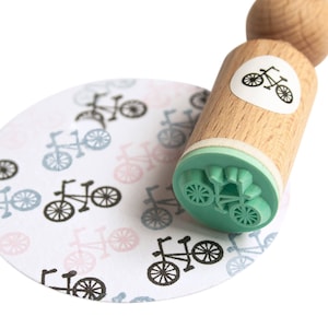 Fiets mini stempel, fiets inkstempel, fiets rubber stempel, klassieke fiets stempel, fietsstempel