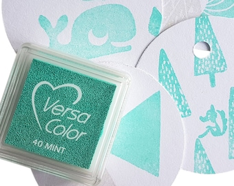 Versacolor Mint inkpad, Tsukineko versacolor mint ink pad, stamp ink mint mini color stamp ink