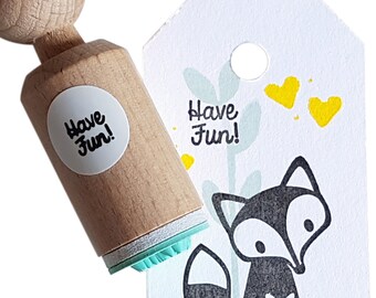 Have Fun! stamp, mini stamp Have Fun, Have Fun ink stamp, Have Fun rubber stamp, party stamp, birthday card, stamped present tag
