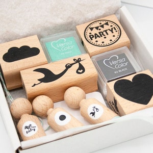 Coffret cadeau créatif Grossesse | Timbres sur le thème des bébés | Futurs parents |  cadeau pour femme enceinte | Nouveau bébé | Mère prénatale | future maman