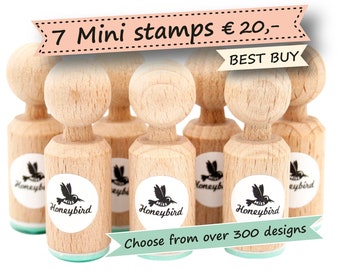 Choose 7 mini stamps from over 300 designs