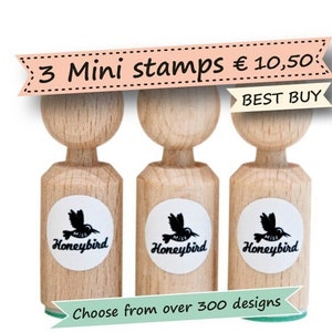 Wählen Sie 3 Ministempel von ca 300 verschiedenen Motiven