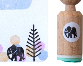 Elephant mini Stamp, Elephant inkstamp, elephant ink stamp for her for him for kids, Elephant rubber stamp, animal stamp, animal ink stamp