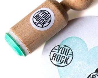 YOU ROCK Mini Stamp with mint rubber