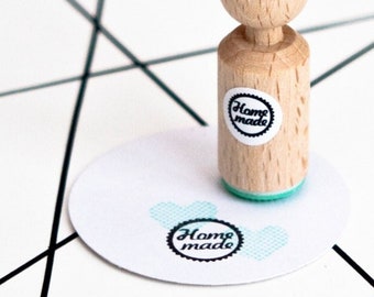 Home made Mini text Stamp with mint rubber