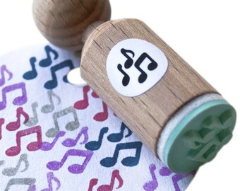 Music notes mini Stamp, made with mint rubber