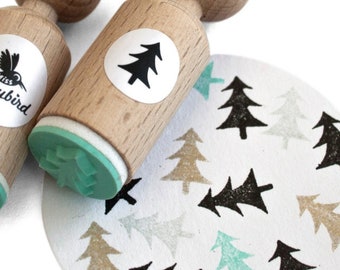 Mini Christmas Tree Stamp - Wooden Stamp for Holiday Crafts