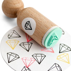 Diamond Mini Stamp with mint rubber, diamond ink stamp, diamond rubber stamp, diy diamond, diamond pattern image 1