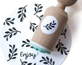 Twig mini stamp, twig with leaves mini stamp, twig ink stamp, twig rubber stamp, leaf stamp, leaf ink stamp, branch stamp