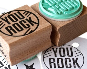 You Rock Stempel - Buchenholz, Mintgrün