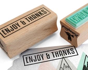 ENJOY & THANKS stamp with border