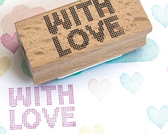 WITH LOVE dotted text stamp