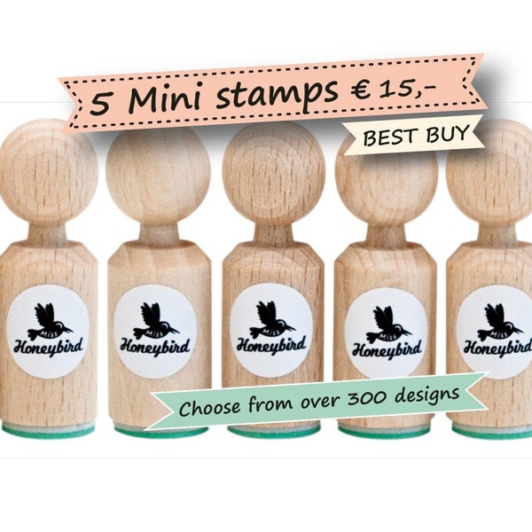 Choose 5 mini stamps from about 300 different designs, gift for Aquarians