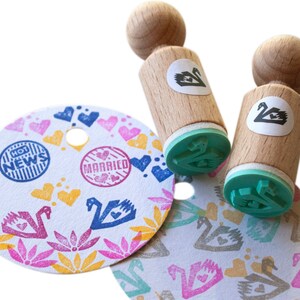 2x mini francobolli Swan (guardando a sinistra + a destra) / offerta scontata