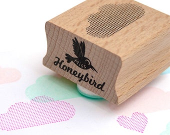 Trendy Cloud Stamp with Dotted Design by Miss Honeybird - Wooden Rubber Stamp