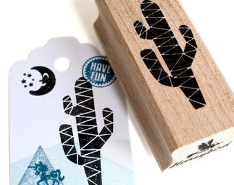 Unique Cactus Stamp with Zigzag Design