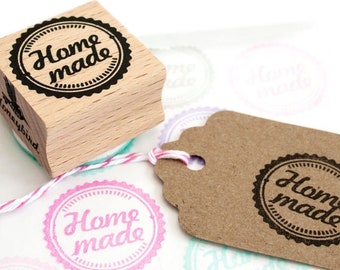 Round Stamp "Home Made" for Creative Projects and Handmade Gifts