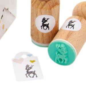 Mini timbro a forma di cervo – Cervo maschio con corna – Perfetto per l'inverno, lavoretti natalizi, biglietti, diari e progetti a tema naturalistico
