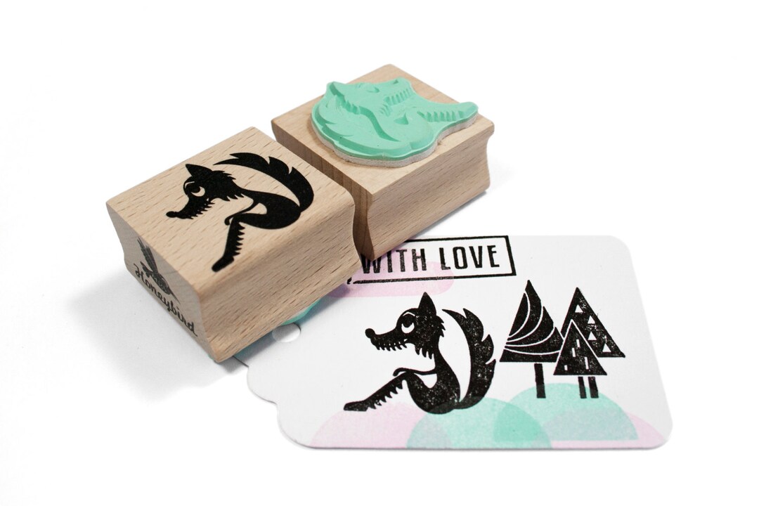 Wolf Rubber Stamp, Wolf Ink Stamp, Wolf Diy Stamp, Wolf Diy Card