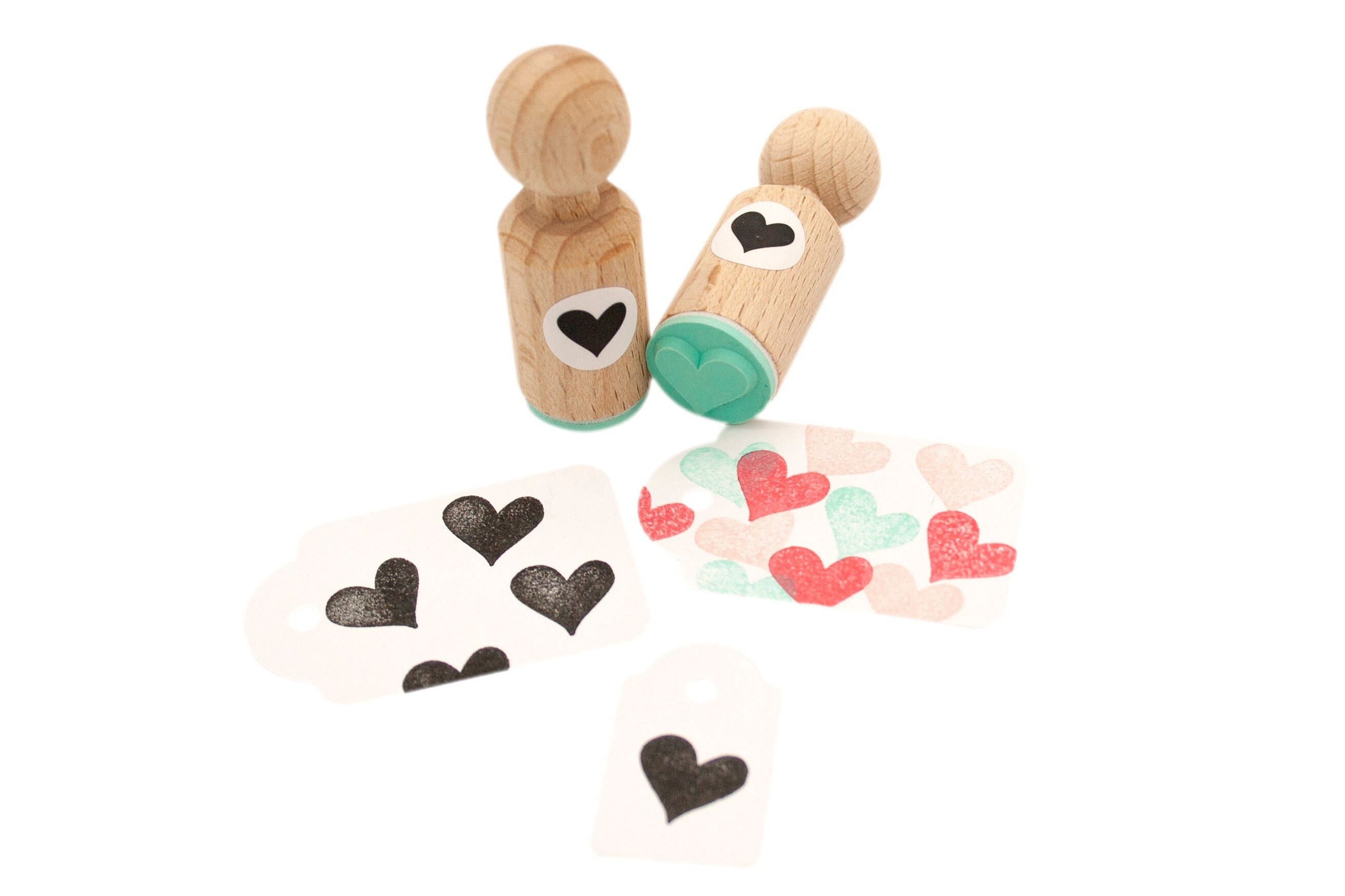 Mini sello de corazón, sello de corazón simétrico A, sello de tinta de corazón, sello de goma de corazón, sello de tinta mini corazón, sello de tinta simétrico