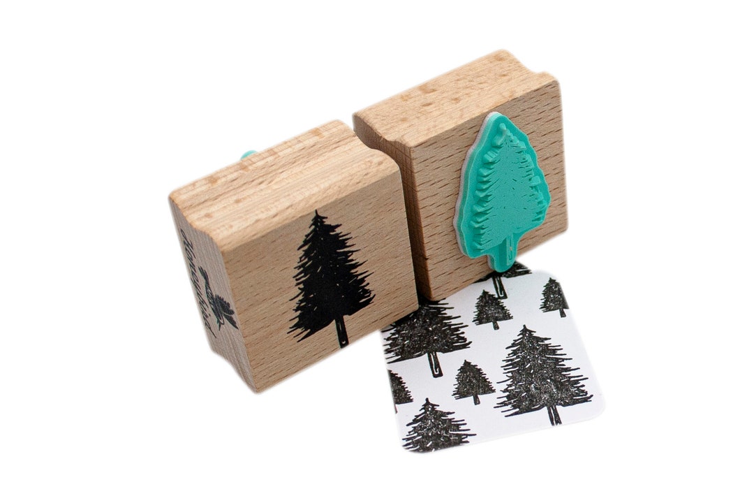 Pine Tree, Christmas Tree Stamp, Woodland, Tree Rubber Stamp, Christmas