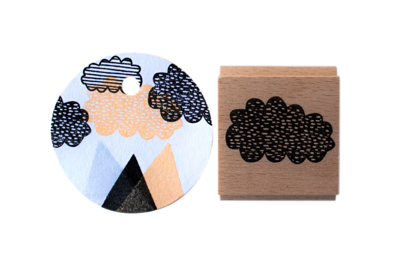 Cloud Rubber Stamp This Solid Cloud Stamps Has Little Spots Etsy