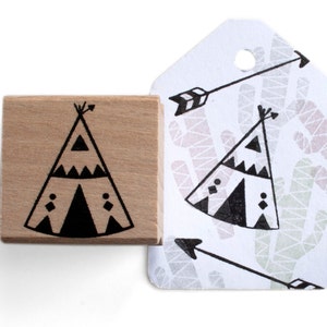 Wigwam / tipi stempel - DIY boho projecten - bohemian bruiloft stempels - indianen themafeest - campeer stempel