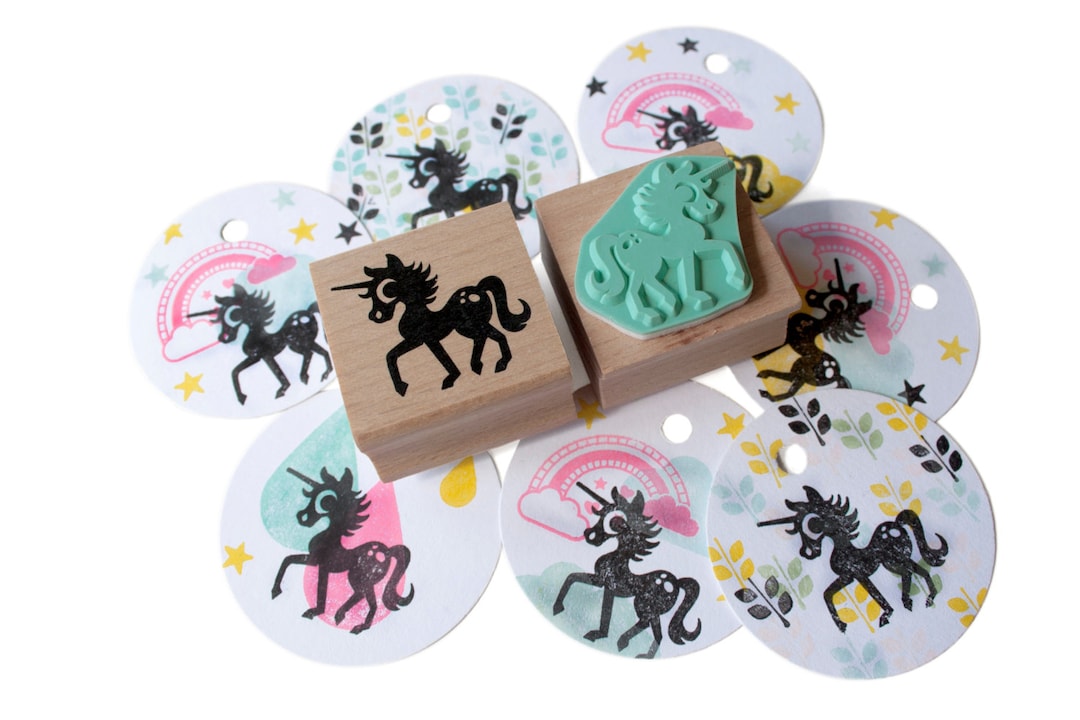 Unicorn Stamp Unicorn Ink Stamp Unicorn Rubber Stamp Stamp Etsy