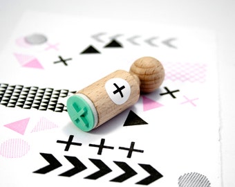 Plus or Cross Mini  Rubber Stamp