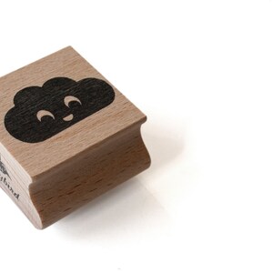 Happy Cloud Stamp by Miss Honeybird Wooden Rubber Stamp 画像 6