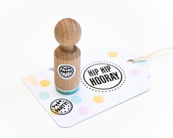 Party! Mini text Stamp with mint rubber