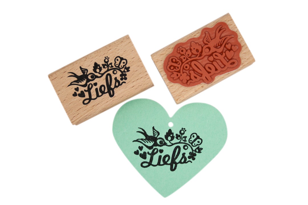 Liefs Rubber Stamp meaning with Love in Dutch Etsy