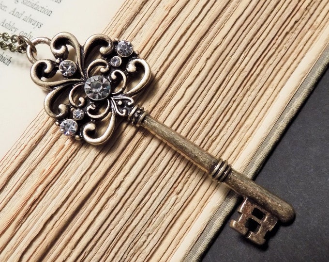 Bronze Skeleton Key Pendant