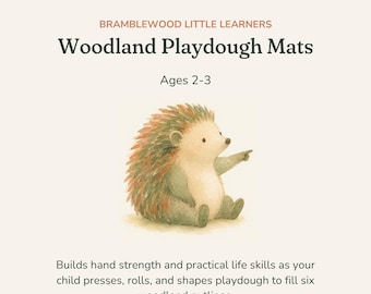 Tapis de pâte à modeler à imprimer, activité de motricité fine pour tout-petits, kit Montessori sur le thème de la forêt, 2-3 ans