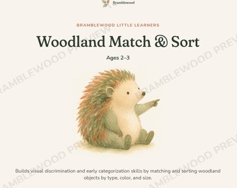 Wald-Zuordnungsspiel für Kleinkinder, Montessori-Naturlernmaterial zum Ausdrucken (Sofort-Download)