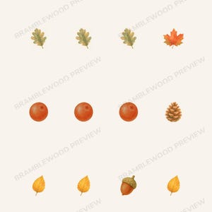 May include: An educational worksheet titled Which One Is Different? with the instruction to circle the object in each row that is not like the others. It features three rows of watercolor illustrations including oak leaves, a maple leaf, berries, a pinecone, and an acorn.